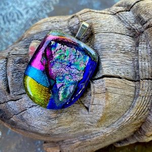 Artisan made dichroic glass pendant